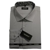 Pánská košile s dlouhým rukávem - střih SLIM - vzor F123 - světle šedá