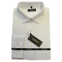 Pánská košile s dlouhým rukávem - střih REGULAR - vzor F640 - bílá barva s prodlouženou délkou rukávu 188/194 cm