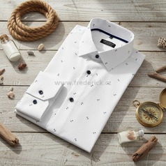 Pánská košile s dlouhým rukávem - střih REGULAR - vzor F652 - 44