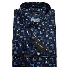 Pánská košile s dlouhým rukávem - střih SLIM - vzor F727 - 42