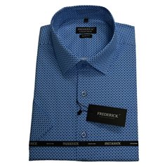 Pánská košile s krátkým rukávem - střih SLIM - vzor F896