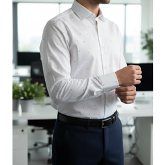 Pánská košile s dlouhým rukávem - střih REGULAR - vzor F928 - 46