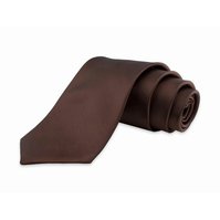 Pánská kravata K1 - vzor 2 - HNĚDÁ - LESKLÁ