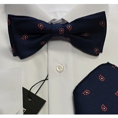 Pánský motýlek s kapesníkem M5 - vzor 343
