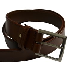 Pánský kožený opasek JEANS vzor N060 - světle hnědý - hnědá/130 cm