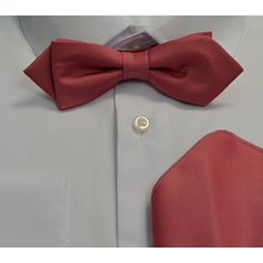 Pánský motýlek s kapesníkem M5 - vzor 198 - lososový