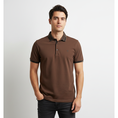 Pánská polo košile  - hnědé barvy - 3XL