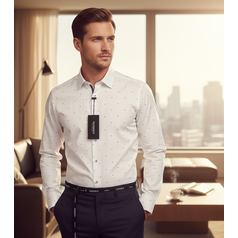 Pánská košile s dlouhým rukávem - střih REGULAR - vzor F928 - 46