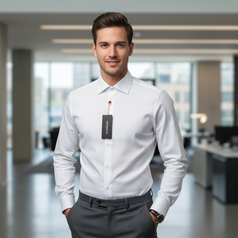 Pánská košile s dlouhým rukávem - střih SLIM - vzor SV02 - 42